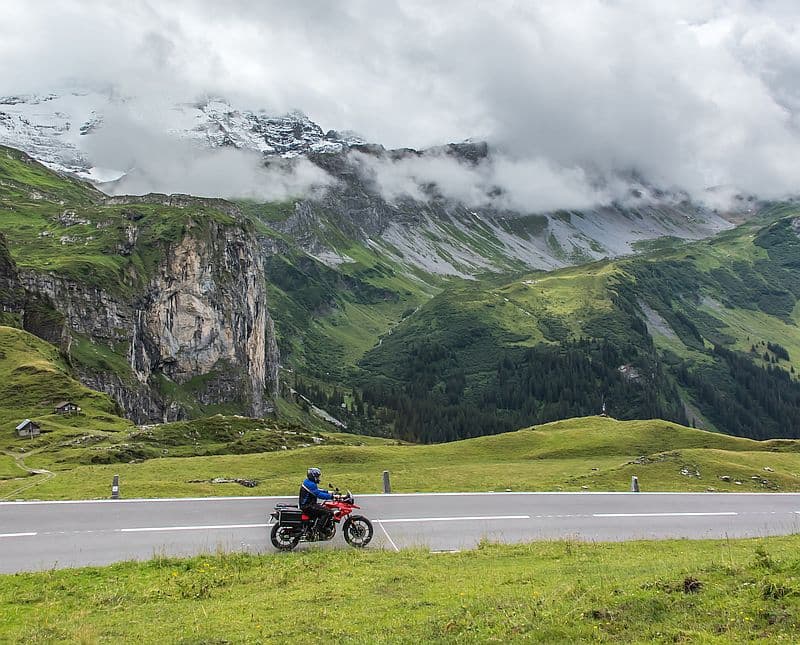 A BMW F700GS on Klausenpass, Switzerland