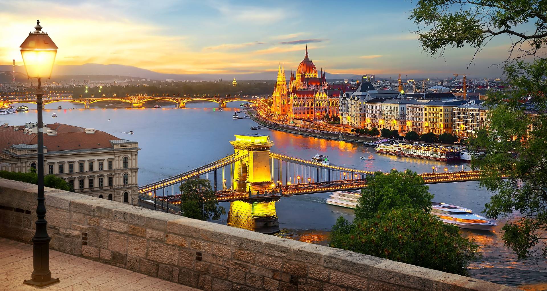 Evening view of Budapest